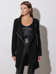 Star by Julien MacDonald Black Eyelet Zip-Up Cardigan - Image 3 of 6
