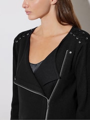 Star by Julien MacDonald Black Eyelet Zip-Up Cardigan - Image 5 of 6