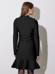 Star by Julien MacDonald Black Bodycon Frill Detail Dress - Image 2 of 6