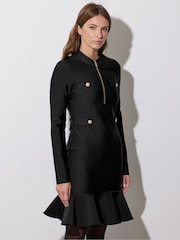Star by Julien MacDonald Black Bodycon Frill Detail Dress - Image 3 of 6