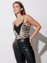 Star by Julien MacDonald Beige Brown Leopard Print Cami Top - Image 2 of 6