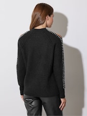 Star by Julien MacDonald Black Embellished Sleeve Jumper - Image 3 of 6