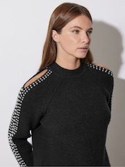 Star by Julien MacDonald Black Embellished Sleeve Jumper - Image 5 of 6