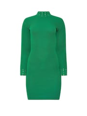 Star by Julien MacDonald Green Studded Diamante Knitted Dress - Image 6 of 6