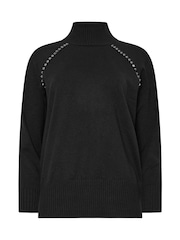 Star by Julien MacDonald Black Studded Raglan Rollneck Jumper - Image 5 of 5