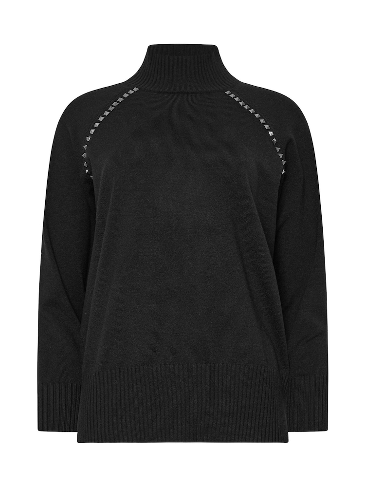 Star by Julien MacDonald Black Studded Raglan Rollneck Jumper - Image 5 of 5