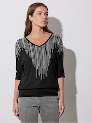 Star by Julien MacDonald Black Embellished Neckline Top - Image 2 of 5