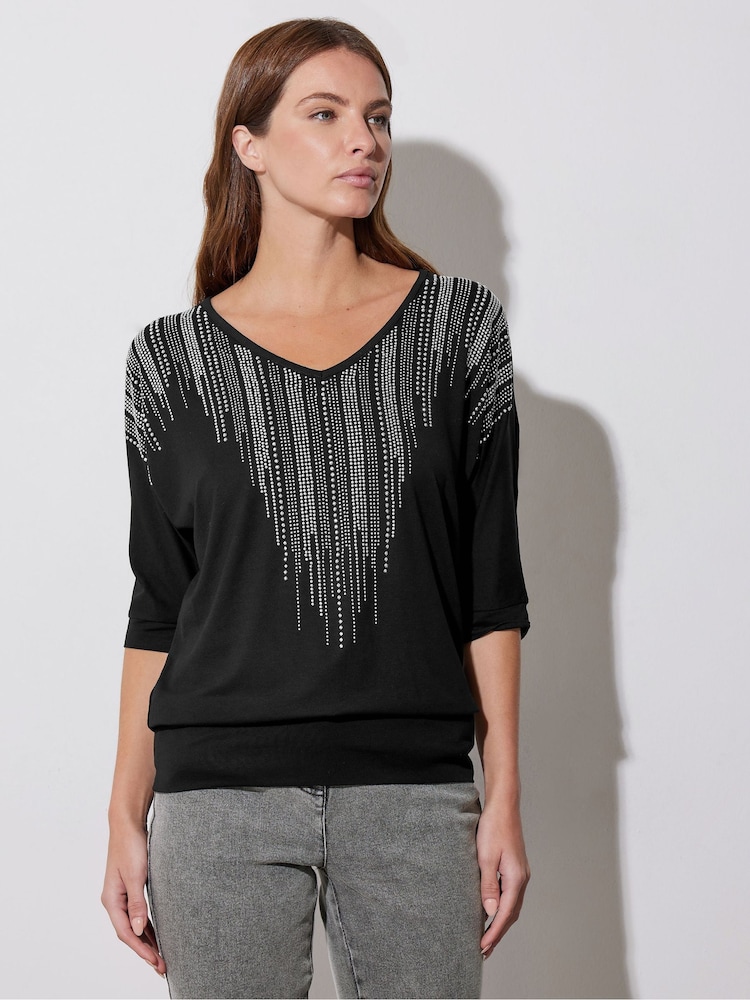 Star by Julien MacDonald Black Embellished Neckline Top - Image 2 of 5