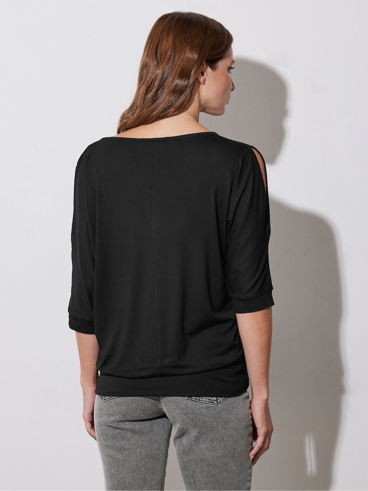 Star by Julien MacDonald Black Embellished Neckline Top - Image 3 of 5