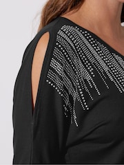 Star by Julien MacDonald Black Embellished Neckline Top - Image 4 of 5