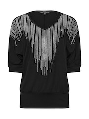 Star by Julien MacDonald Black Embellished Neckline Top - Image 5 of 5