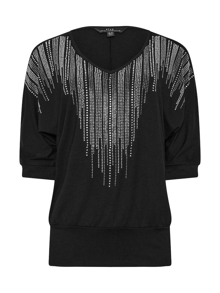Star by Julien MacDonald Black Embellished Neckline Top - Image 5 of 5