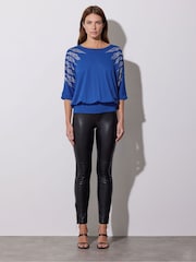 Синий - Star by Julien MacDonald Diamante Detail Grown On Sleeve Top - Изображение 1 из 5