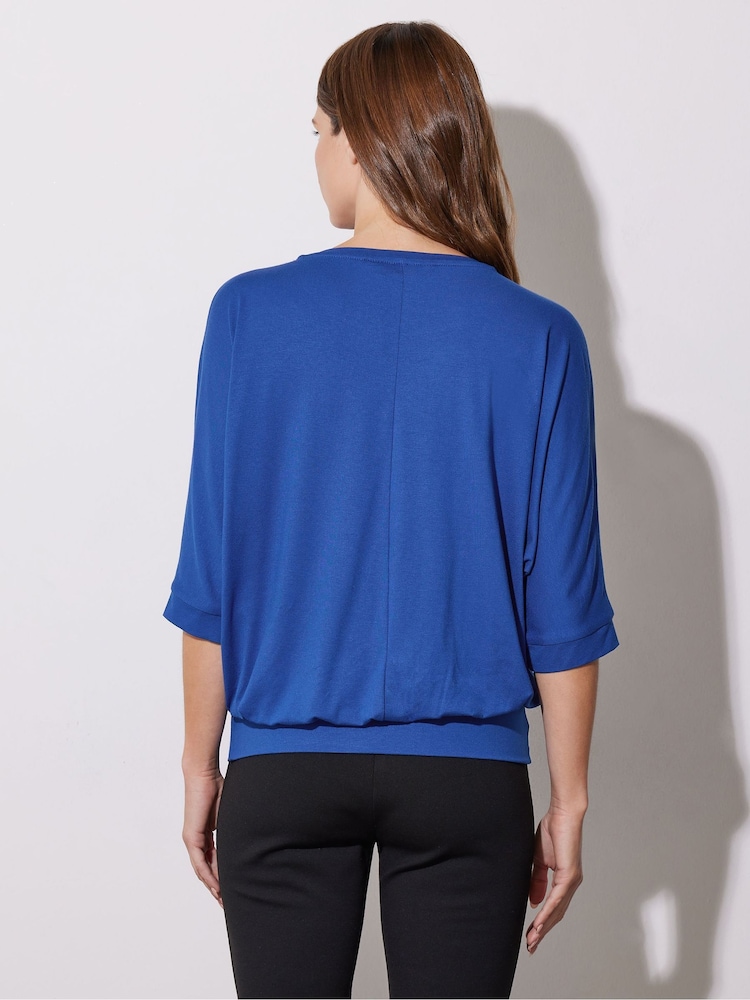 Star by Julien MacDonald Blue Diamante Detail Grown On Sleeve Top - Image 3 of 5