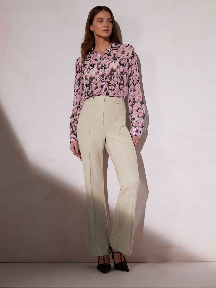 Star by Julien MacDonald High Waisted Darted Cream Trousers - Image 1 of 5