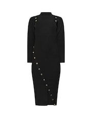 Star by Julien MacDonald Black Button Detail Knitted Dress - Image 6 of 6