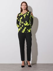 Star by Julien MacDonald Green Ruched Cold Shoulder Top - Image 2 of 6