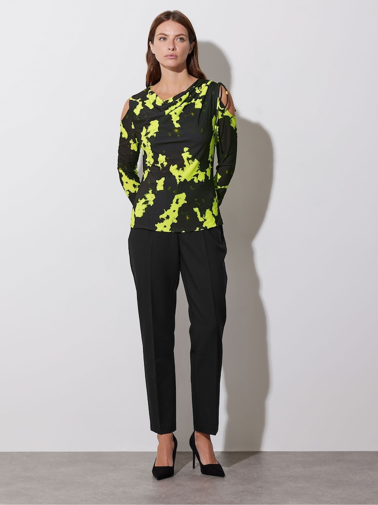 Star by Julien MacDonald Green Ruched Cold Shoulder Top - Image 2 of 6