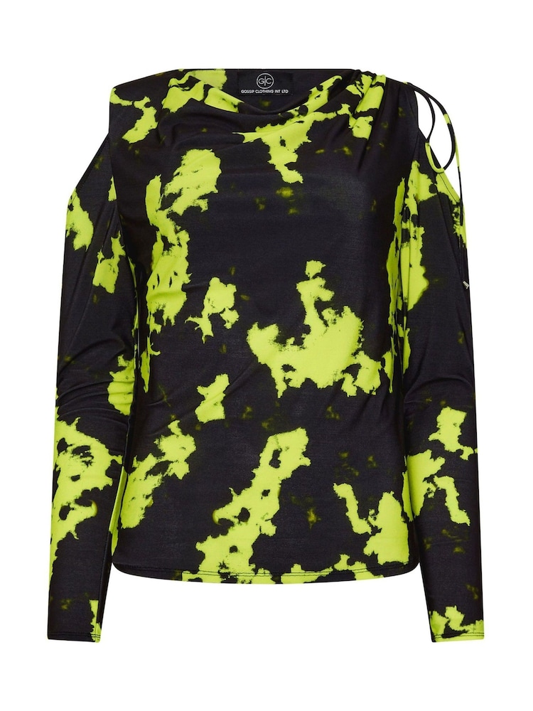 Star by Julien MacDonald Green Ruched Cold Shoulder Top - Image 6 of 6