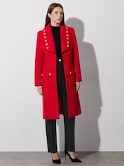 Star by Julien MacDonald Red Studded Collar Detail Coat - Image 2 of 7