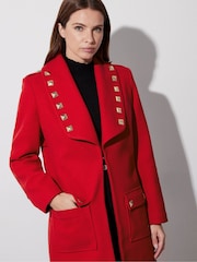 Star by Julien MacDonald Red Studded Collar Detail Coat - Image 5 of 7