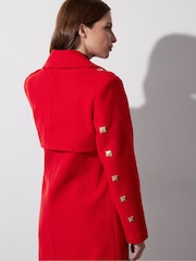 Star by Julien MacDonald Red Studded Collar Detail Coat - Image 6 of 7