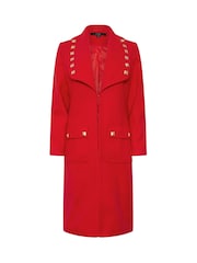 Star by Julien MacDonald Red Studded Collar Detail Coat - Image 7 of 7
