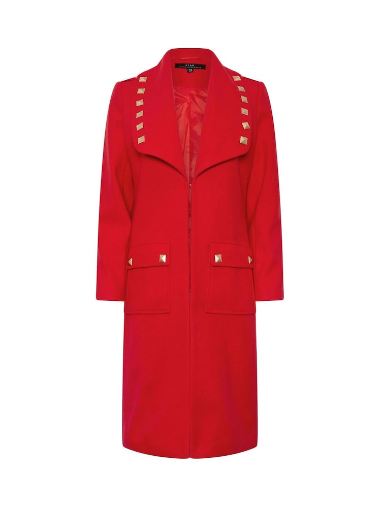 Star by Julien MacDonald Red Studded Collar Detail Coat - Image 7 of 7