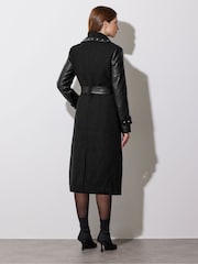 Star by Julien MacDonald Black Studded PU Detail Coat - Image 5 of 6