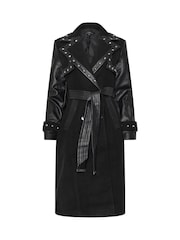 Star by Julien MacDonald Black Studded PU Detail Coat - Image 6 of 6