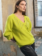 Star by Julien MacDonald Green Embellished Gem Cardigan - Image 1 of 6