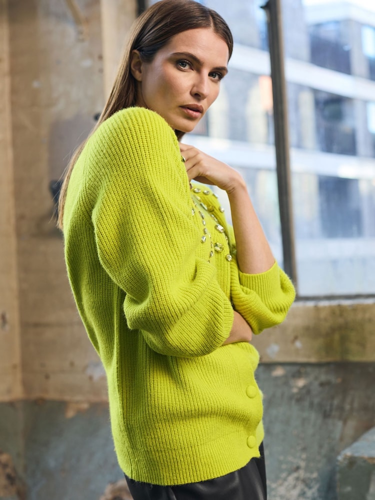 Star by Julien MacDonald Green Embellished Gem Cardigan - Image 2 of 6