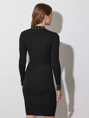 Черный - Star by Julien MacDonald Studded Diamante Knitted Dress - Image 3 of 6