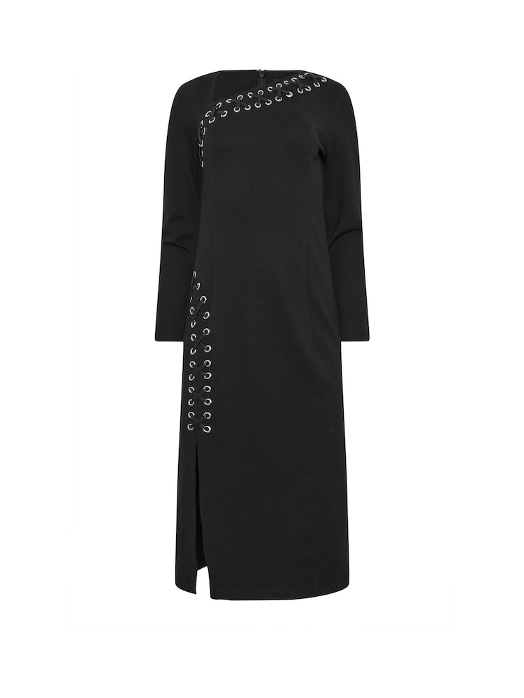 Star by Julien MacDonald Black Lace-Up Detail Ponte Dress - Image 6 of 6