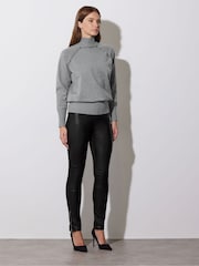 Star by Julien MacDonald Grey Studded Raglan Rollneck Jumper - Image 1 of 6