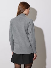 Star by Julien MacDonald Grey Studded Raglan Rollneck Jumper - Image 4 of 6