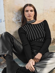 Star by Julien MacDonald Black Embellished Asymetric Jumper - Image 1 of 6
