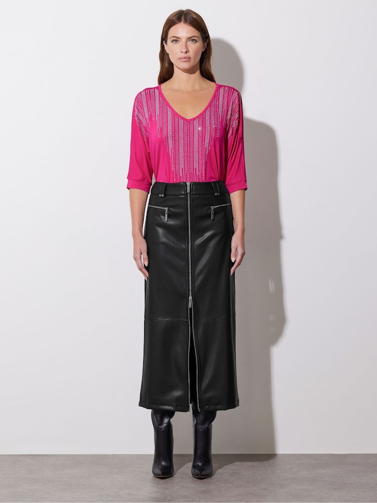 Star by Julien MacDonald Pink Embellished Neckline Top - Image 1 of 5