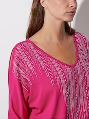 Star by Julien MacDonald Pink Embellished Neckline Top - Image 4 of 5