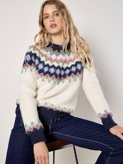 Apricot White Fairisle Pattern Chunky Jumper - Image 1 of 5