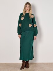 Apricot Green 3D Daisy Applique Jumper - Image 2 of 5