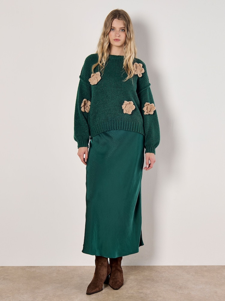Apricot Green 3D Daisy Applique Jumper - Image 2 of 5
