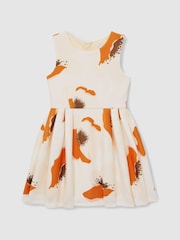 Reiss Ivory Print Trinny 9-13 yrs Floral Scuba Sleeveless Dress - Image 2 of 4