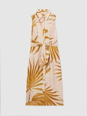 Reiss Morgan Palm-Print Sleeveless Shirt Dress - Image 2 of 6