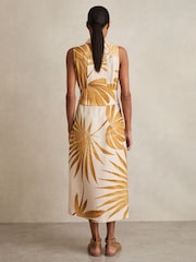 Reiss Morgan Palm-Print Sleeveless Shirt Dress - Image 5 of 6