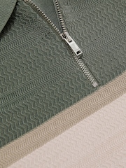 Reiss Sage Green Grove 13-14 yrs Textured Colour-Block Polo Shirt - Image 4 of 4