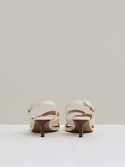 Off White - Reiss Candice Leather Link-Strap Low-Heel Sandals - Image 3 of 5