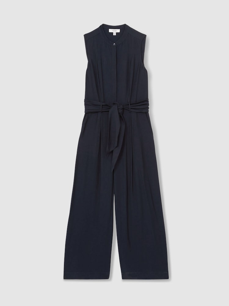 Reiss Raven Wide-Leg Belted Jumpsuit - Imagen 2 de 6