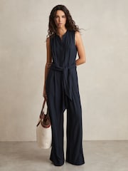 Reiss Raven Wide-Leg Belted Jumpsuit - Imagen 3 de 6