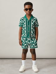Reiss Vounder Abstract-Pattern Towelling Shorts - Imagen 1 de 1